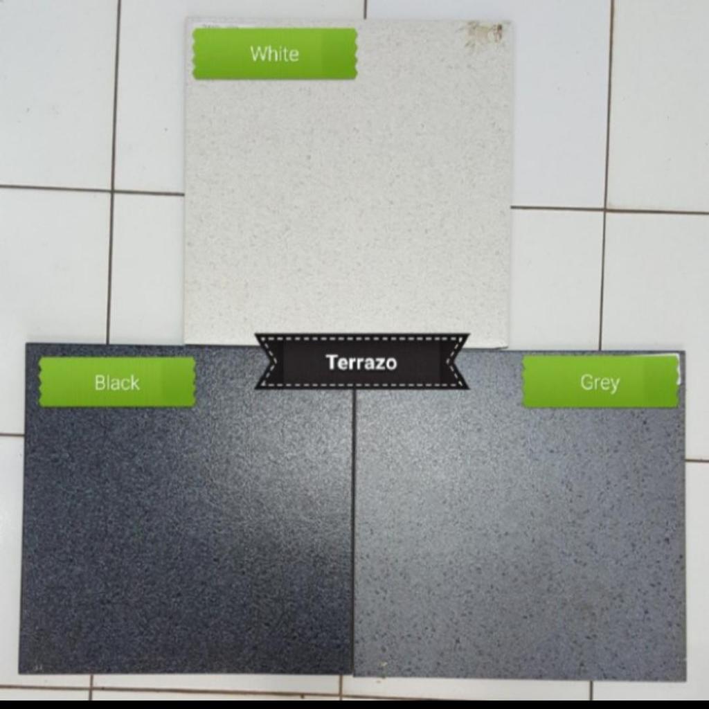 keramik kia 40x40 terrazo white,black,grey kw Ekonomi textur timbul