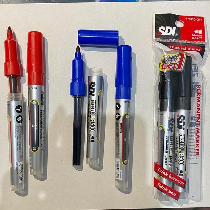 SDI Spidol Permanent P500-2P - Merah
