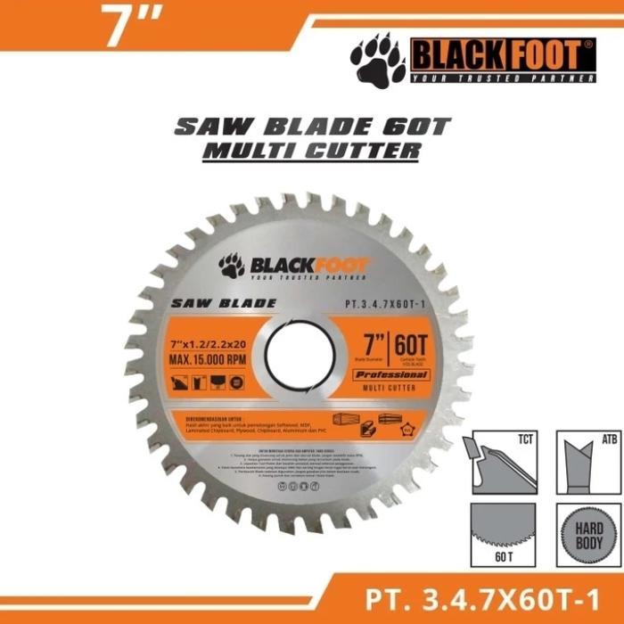 Saw blade 7" x 60T BLACKFOOT mata gergaji kayu 7 inch 60 gigi pisau circle circular saw serkel