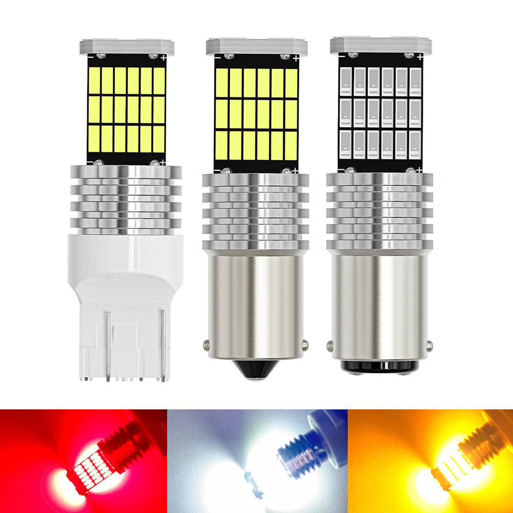 2PCS W21/5W 7443 T20 7440 W21W WY21W T25 3157 BA15S P21W PY21W BAU15S P21/5W LED Bulbs 4014SMD 1600L