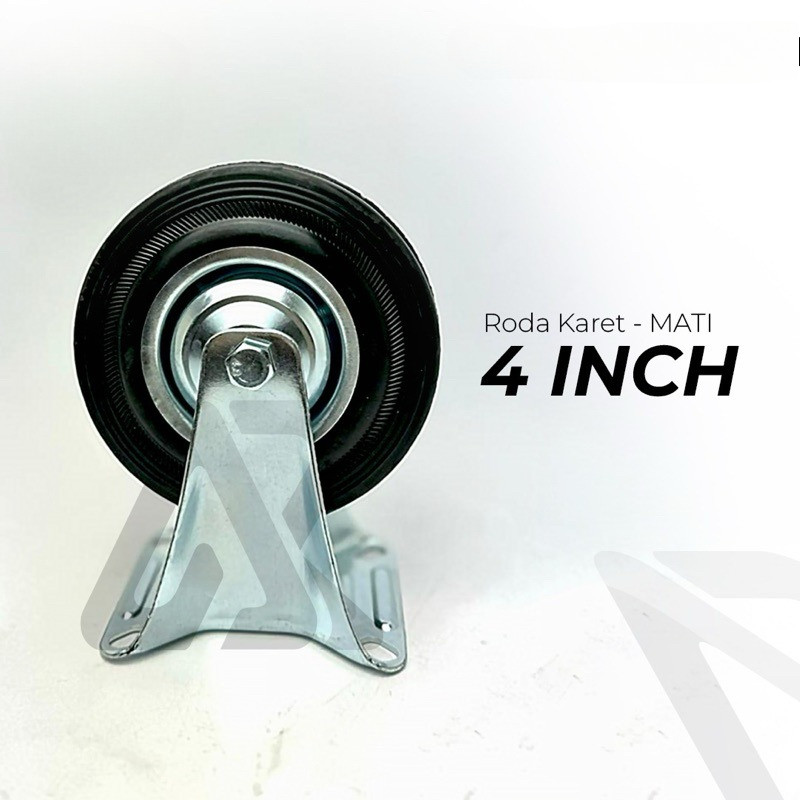 Roda Karet Troli 4 Inch Mati Kualitas Bagus
