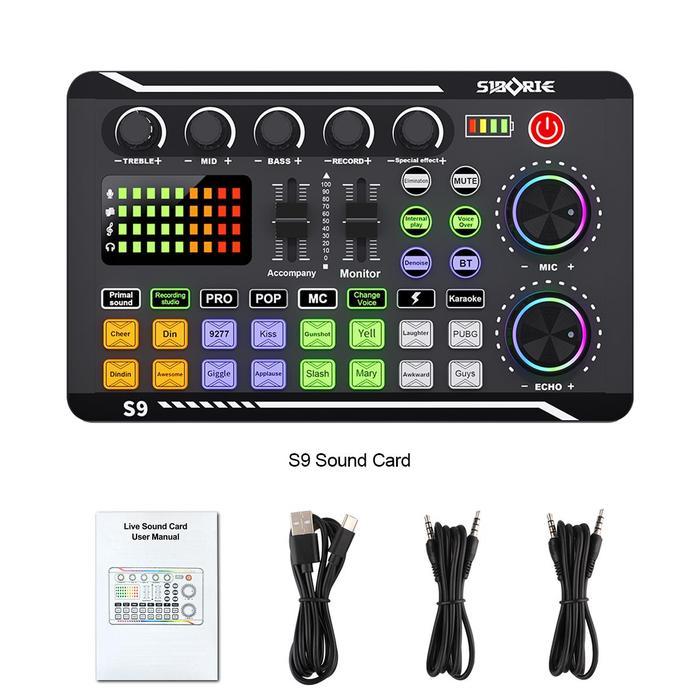 Siborie S9/F998PRO Soundcard Mixer Bluetooth Live microphone karaoke mixer live broadcast  External 