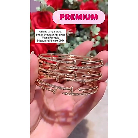 Gelang Tembaga Bangle Paku kualitas premium anti karat anti hitam tidak mudah luntur 1095