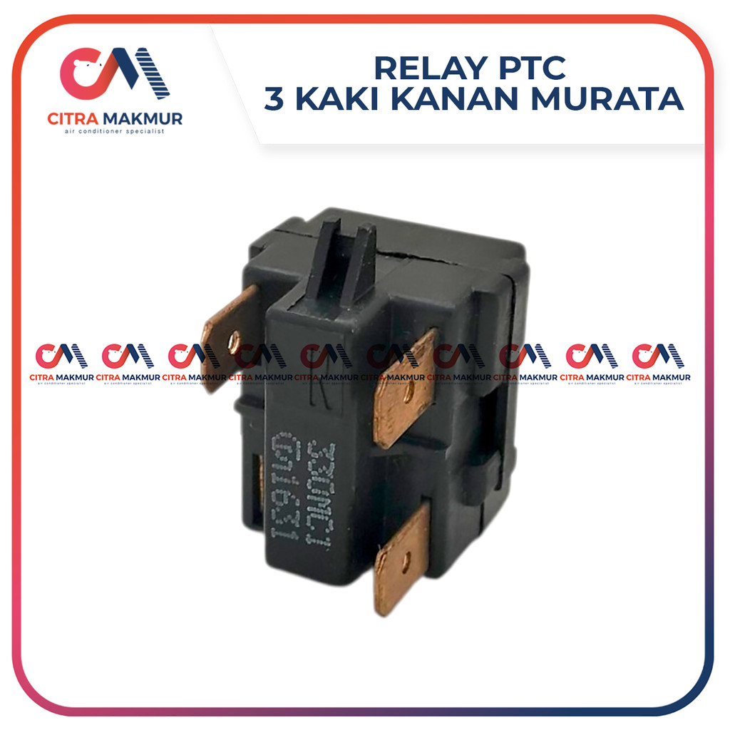 Relay PTC 3 Kaki Kanan Atas Bawah Murata Kulkas Kotak Hitam Kompresor 3 Pin Terminal Starting