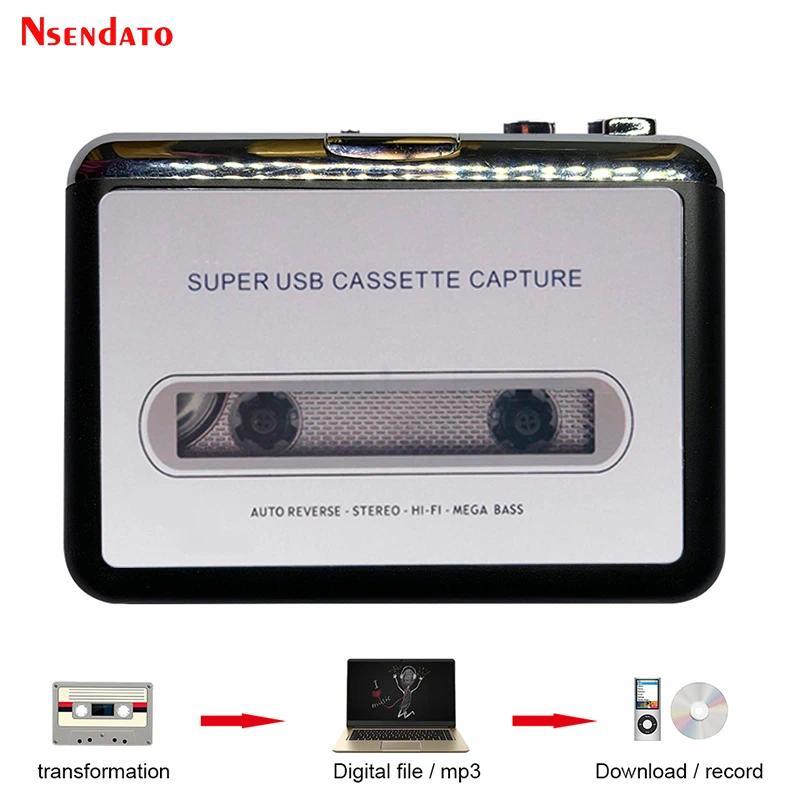 USB Cassette Player Tape to MP3 Converter Capture Adapter Audio Music Player Tape USB Cassette Recor