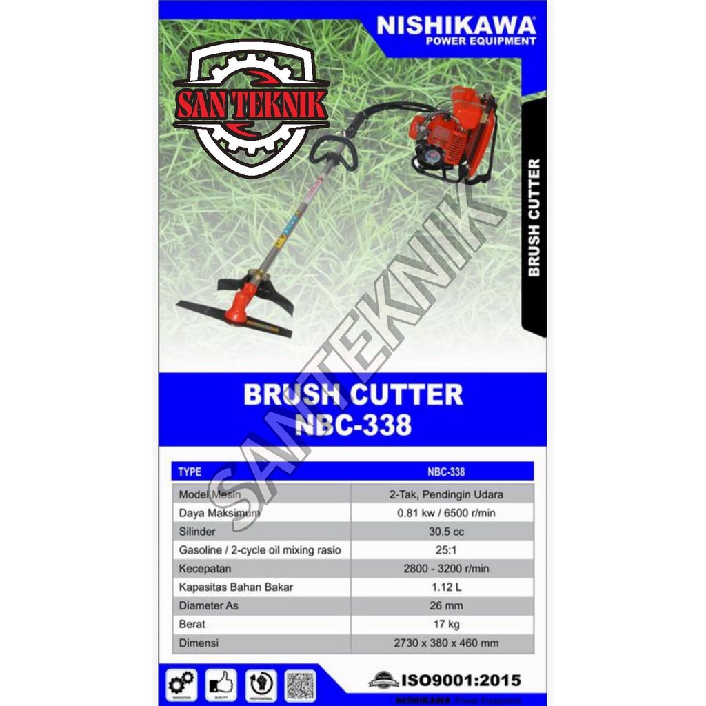 Mesin Potong Rumput 2 Tak NISHIKAWA NBC338 / Mesin Pemotong Rumput Gendong 2T NBC 338 NISHIKAWA - Br