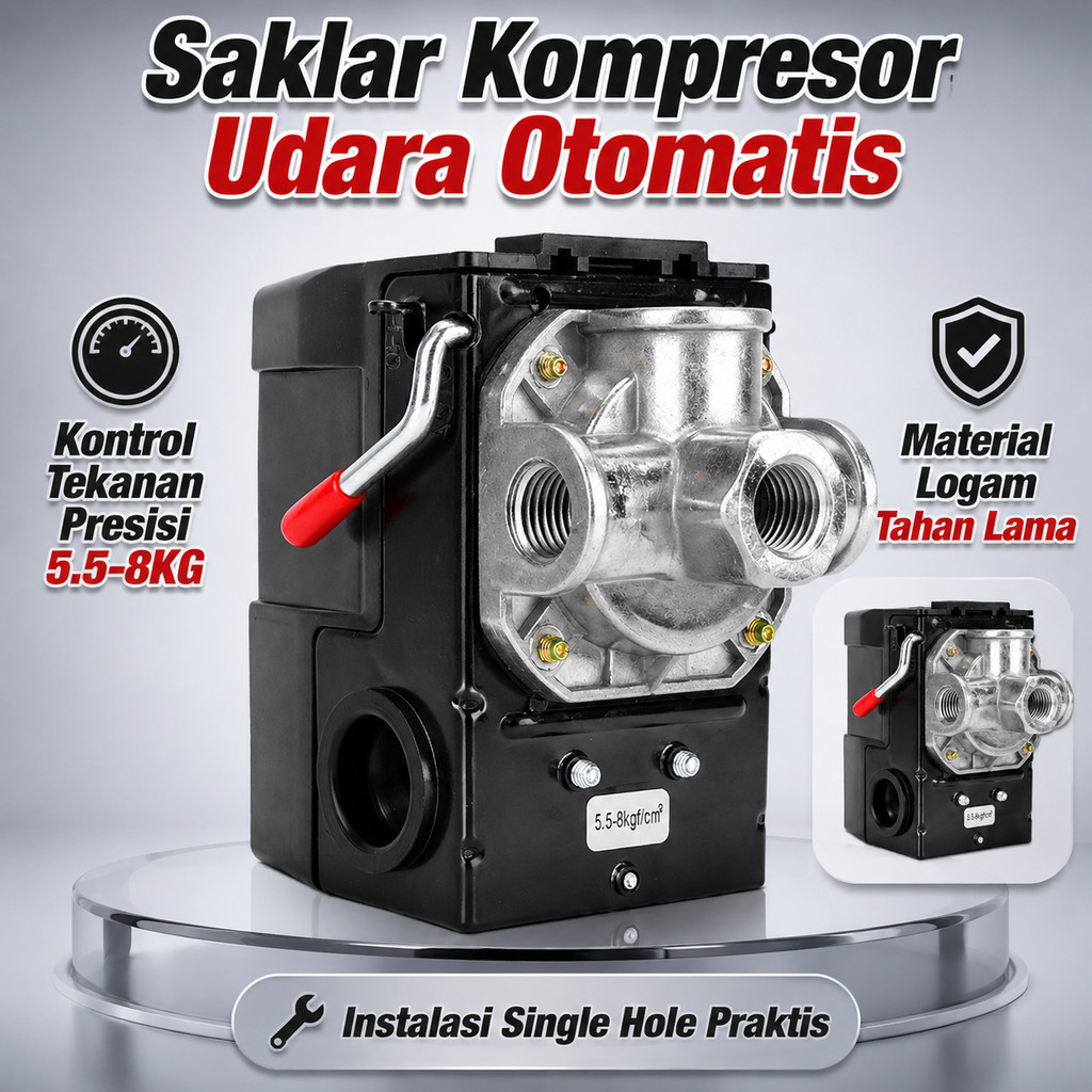 Pressure Switch Otomatis Kompresor Angin  220v Automatic Pressure Switch Compressor Otomatis Kompres
