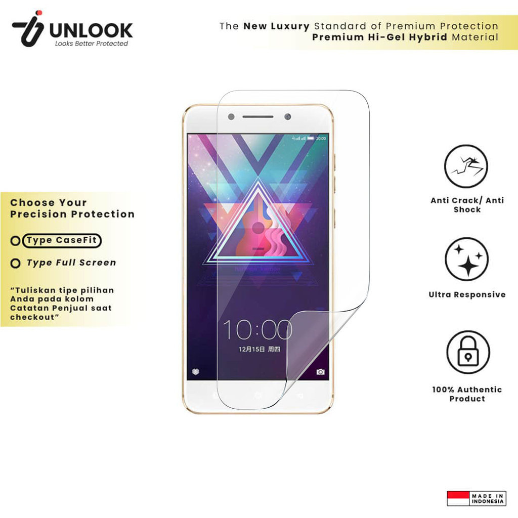 UNLOOK Hi-GEL HYBRID Hydrogel+ Film Protection for Coolpad Cool S1, S, Play 6, M7, 6, 5, 40i, 30i, 3