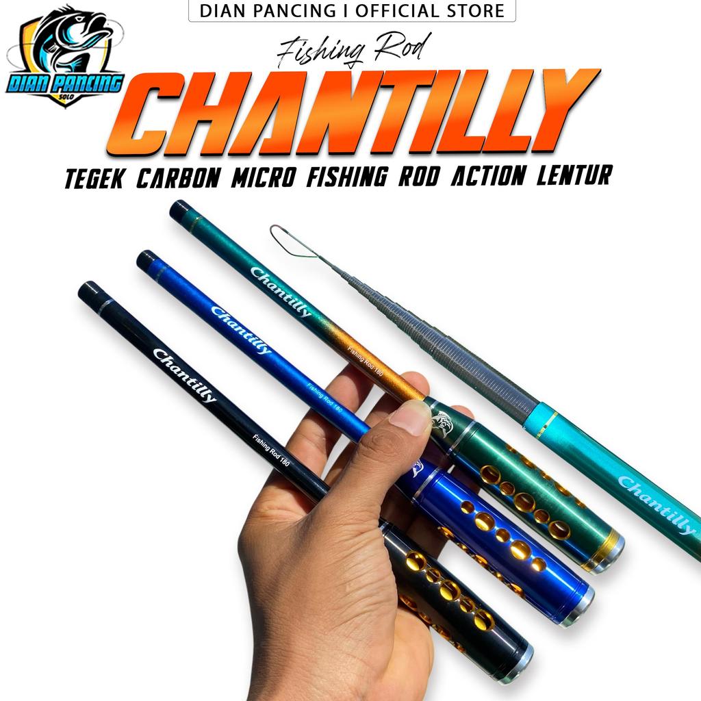 Joran Tegek CHANTILLY Micro Fishing Rod Ruas 23cm High Carbon Ringan dan Lentur