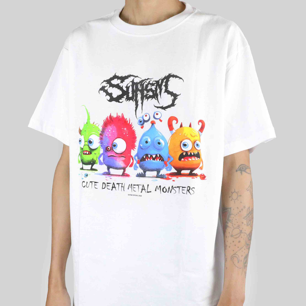 Original Sufism - Cute Monster White Tshirt Kaos Pria