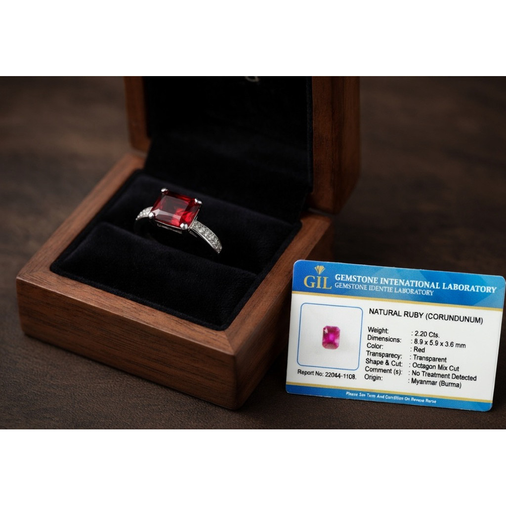 LEDIES RING PERAK RUBY BURMA NO HEAT MEWAH
