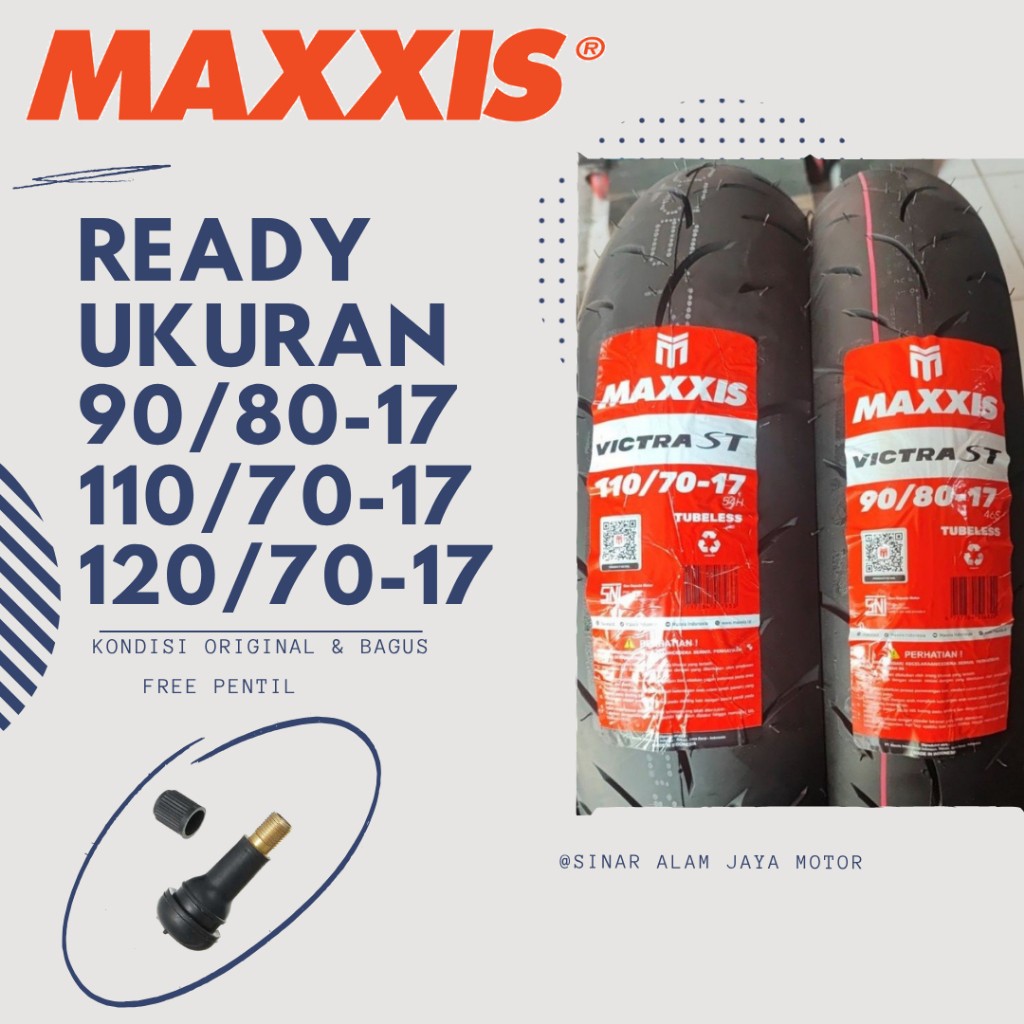BAN MOTOR MOGE MAXXIS VICTRA RING 17 DEPAN BELAKANG TUBELES MOGE R15 R25 CB150R CBR150