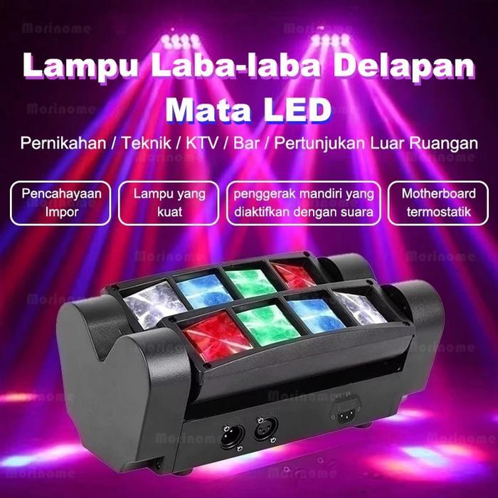 Lampu spider led moving head mini spider 8x5watt LED mini spider light power 40watt RGBW Beam Stage