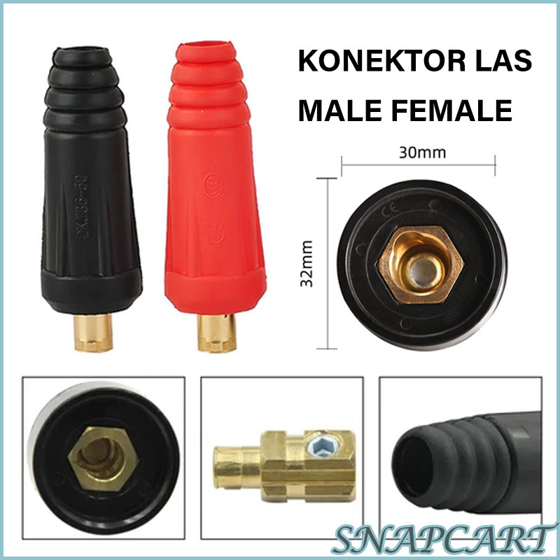 Male Female Soket Las 10-25 Mm / Konektor Kabel Las Serbaguna