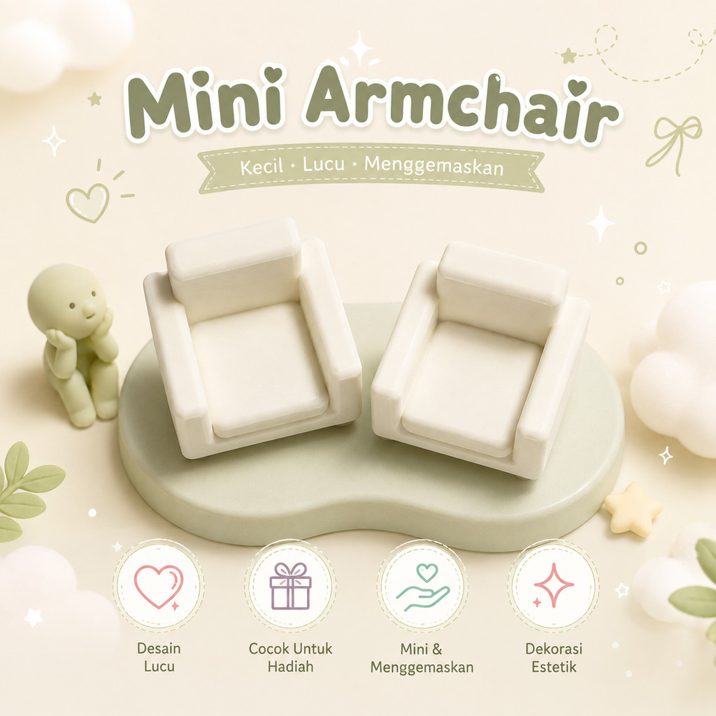 Mini Sofa Smiski / Aksesoris Smiski / Miniatur Sofa Mini