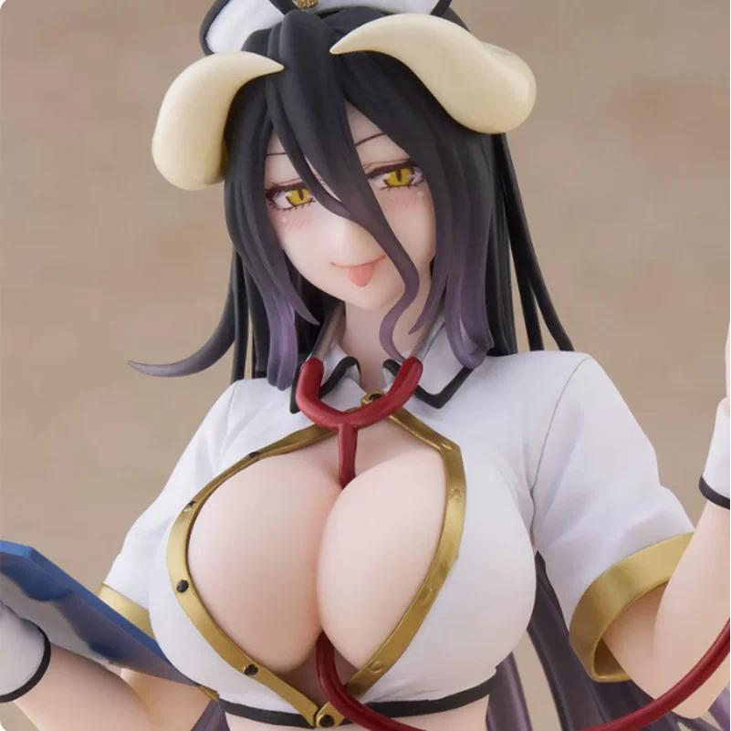 Genuine Overlord Albedo Nurse Outfit Anime Action Figure Desktop Decoration Collectable Model Toy Ho