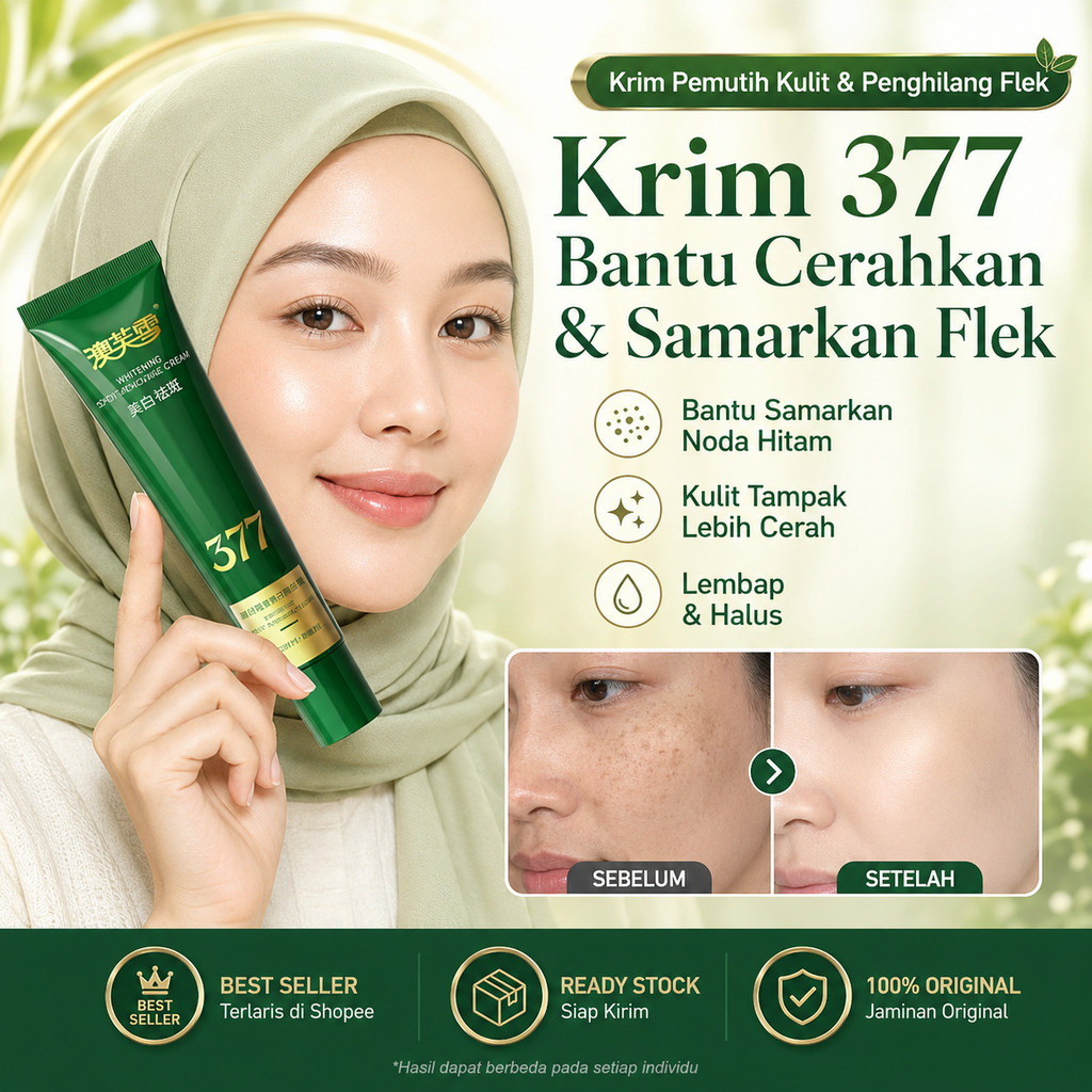 [Memutihkan Melembapkan Mencerahkan] Krim Pemutih Wajah 377|Anti N|Krim Pemutih Wajah 377 Anti Noda 