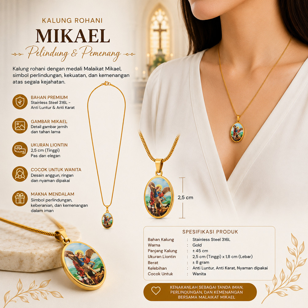 KALUNG LIONTIN ST MIKAEL / KALUNG ROHANI KATOLIK / KALUNG KATOLIK / TOKO ROHANI KATOLIK JOGJA