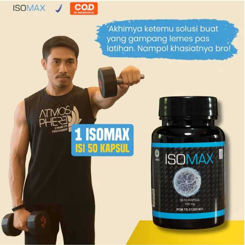 Isomax Kapsul Penambah dan Pembentuk Massa Otot Suplemen Gym | Kapsul Penambah Stamina Tubuh BPOM