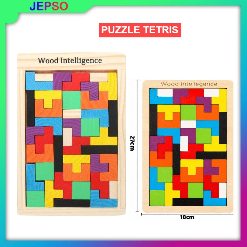 Puzzle kayu / Puzzle Tetris Russian / mainan puzzle kayu tangram / mainan edukasih anaK / puzzle tet