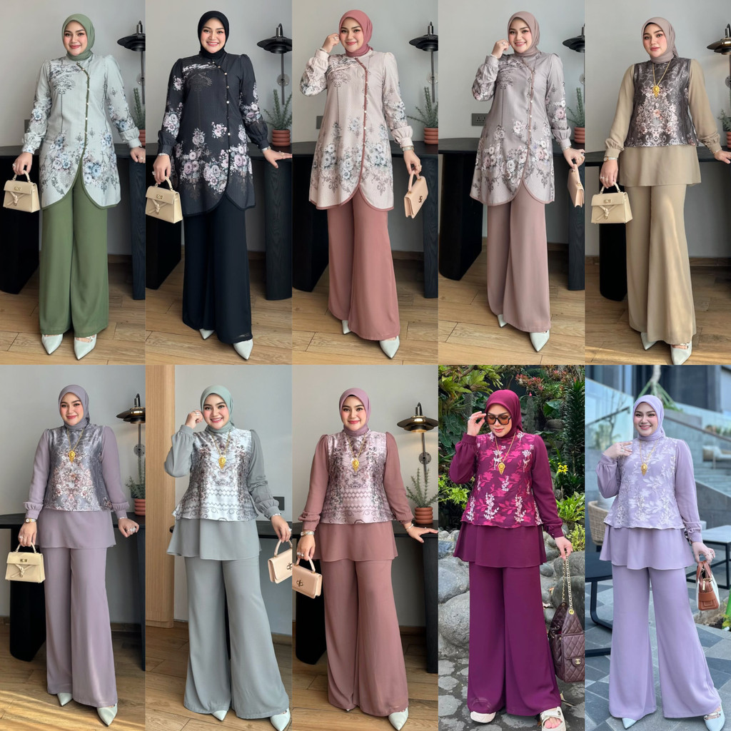 NEYA SET DAN ARISTA SET (atasan dan celana ) BY IRNA GALERY IRNA EMERALD READY SIAP KIRIM