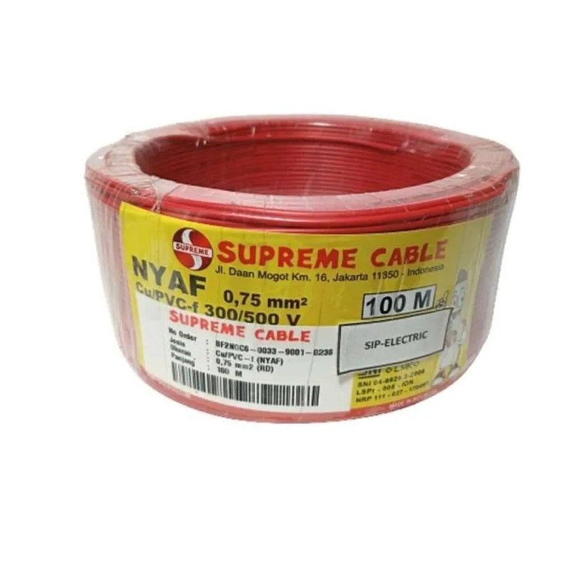 SUPREME KABEL NYAF 0,75 MERAH NYAF 0,75MM 100M MERAH