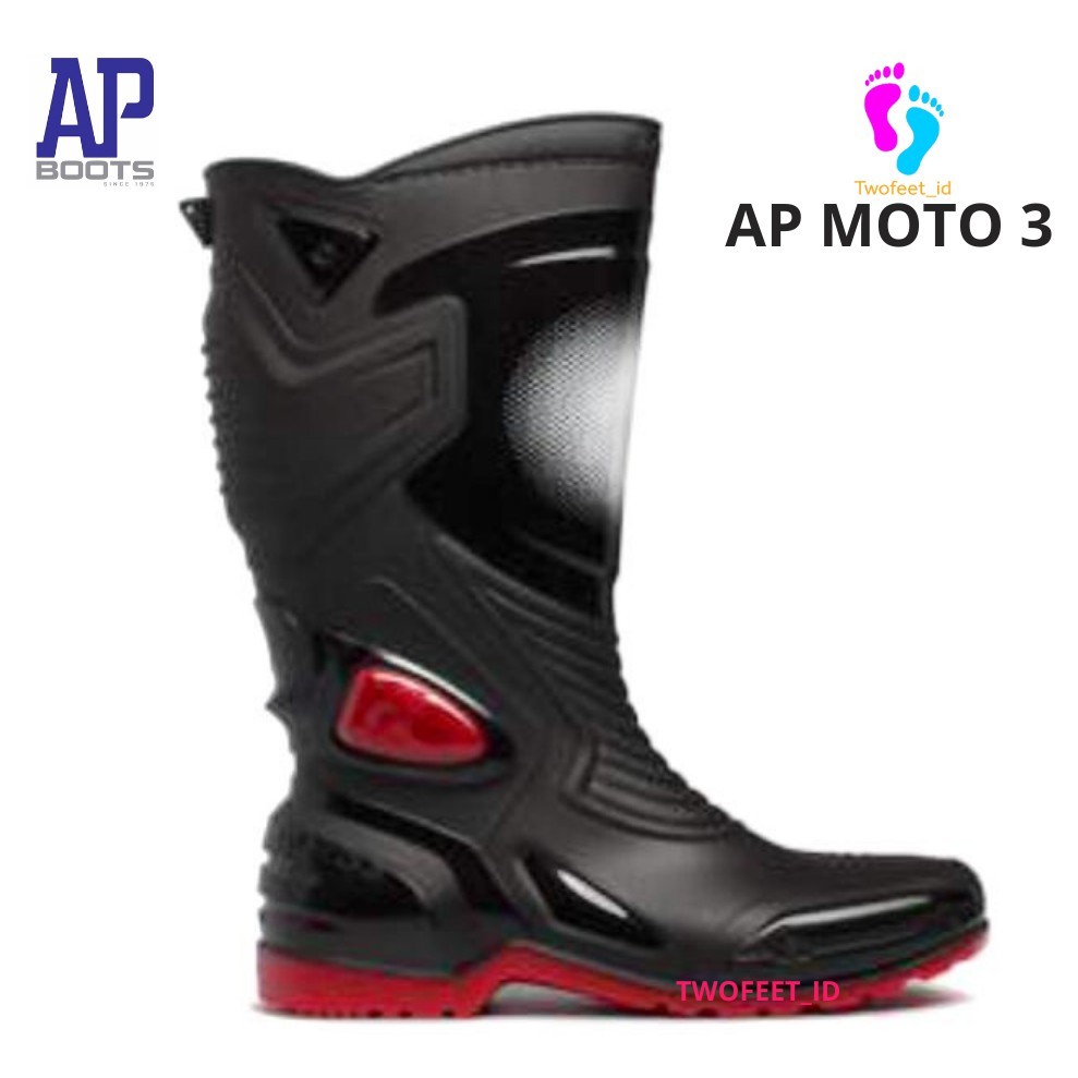 AP BOOTS MOTO 3 BLACK RED 38-45 - SEPATU BOOTS SEPATU BIKERS MOTO 3 - AP BOOTS