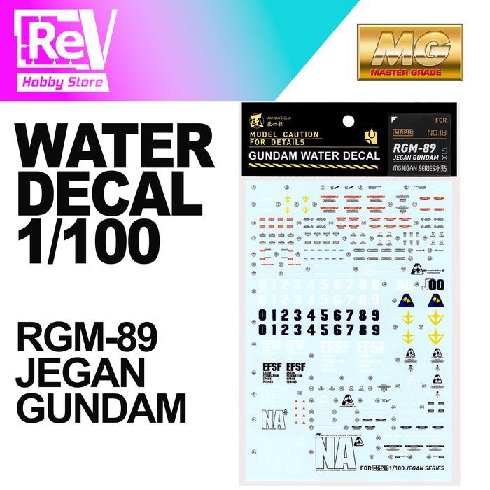 GUNDAM WATER DECAL MG RGM-89 JEGAN MASTER GRADE