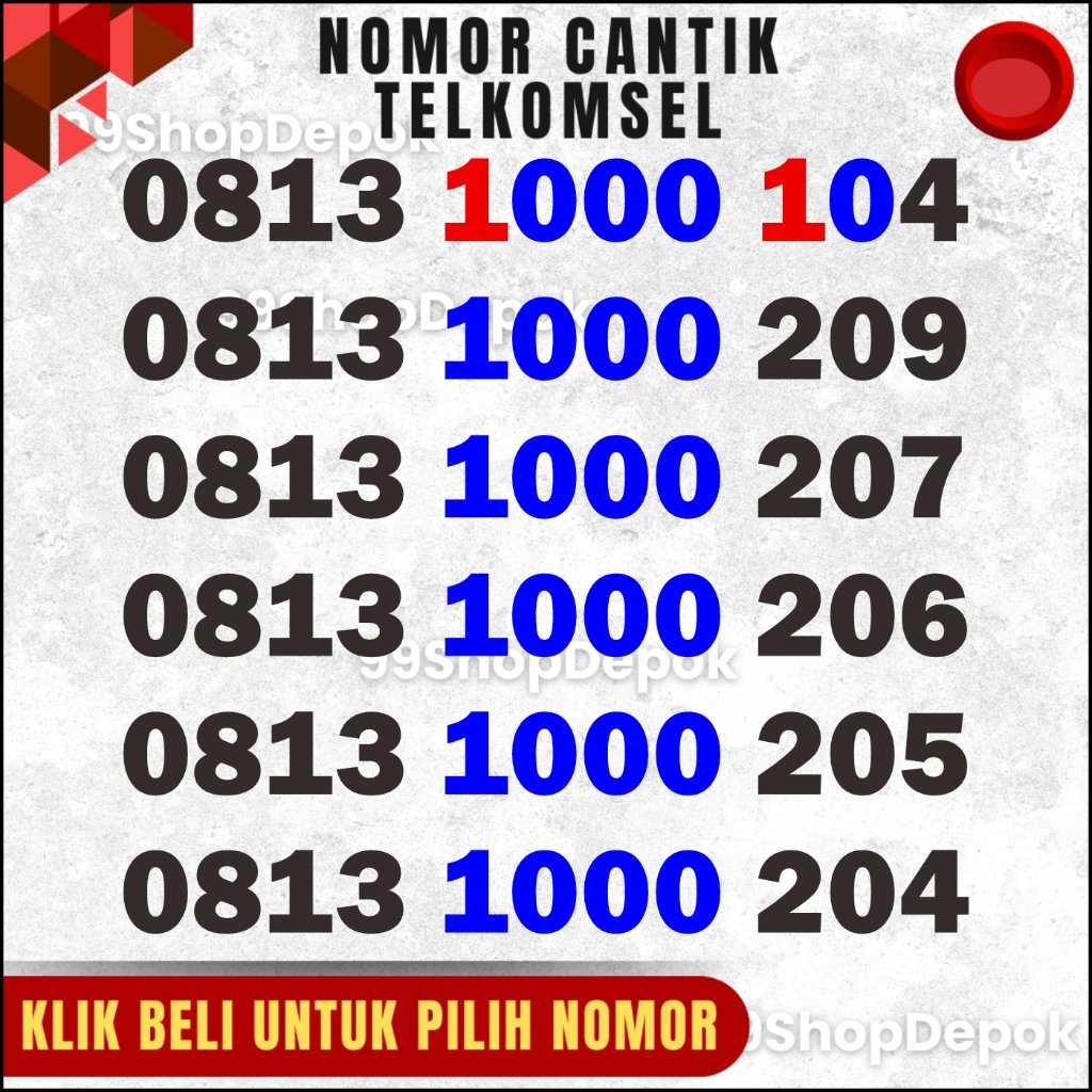 Nomor Cantik Simpati 11 DIGIT, TELKOMSEL 1000 105, Nomer Cantik Simpati 4g 5g Kartu Perdana 104 105