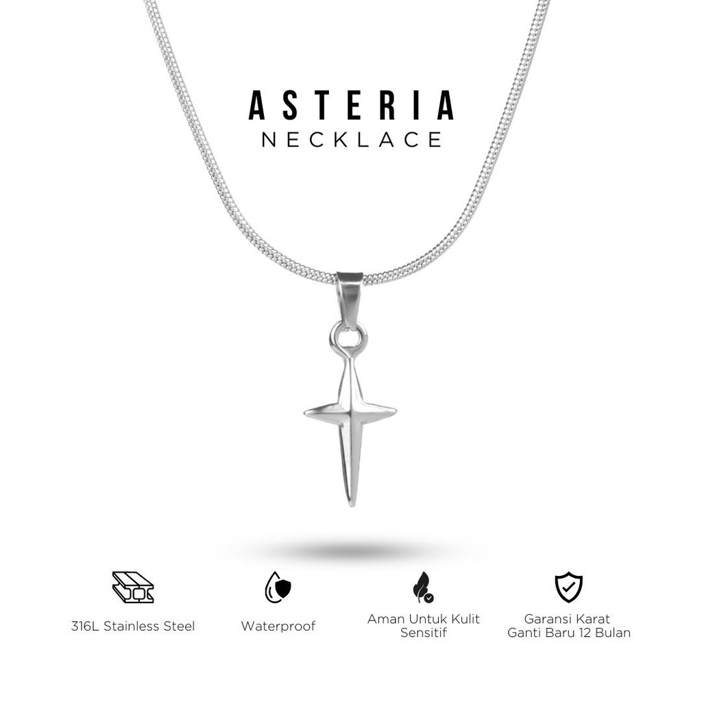 PROJECT NINETYSEVEN - ASTERIA Necklace - Kalung Pria Wanita Anti Karat Premium Kalung Bintang Mewah