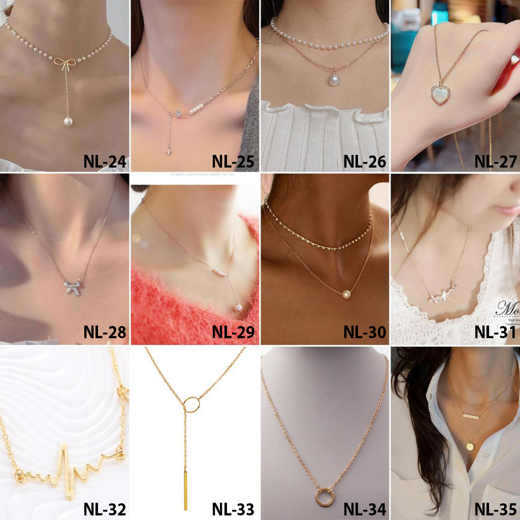 Kalung Perak Korea / Kalung Rantai / Korean Silver Necklace Model Simple 4SU