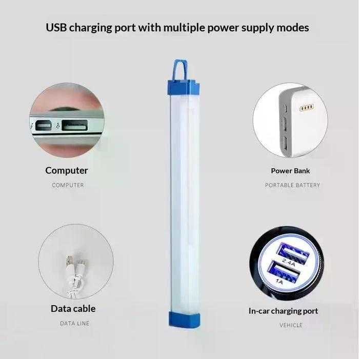 Lampu emergency darurat LED senter cas USB magnet gantung tempel tahan lama