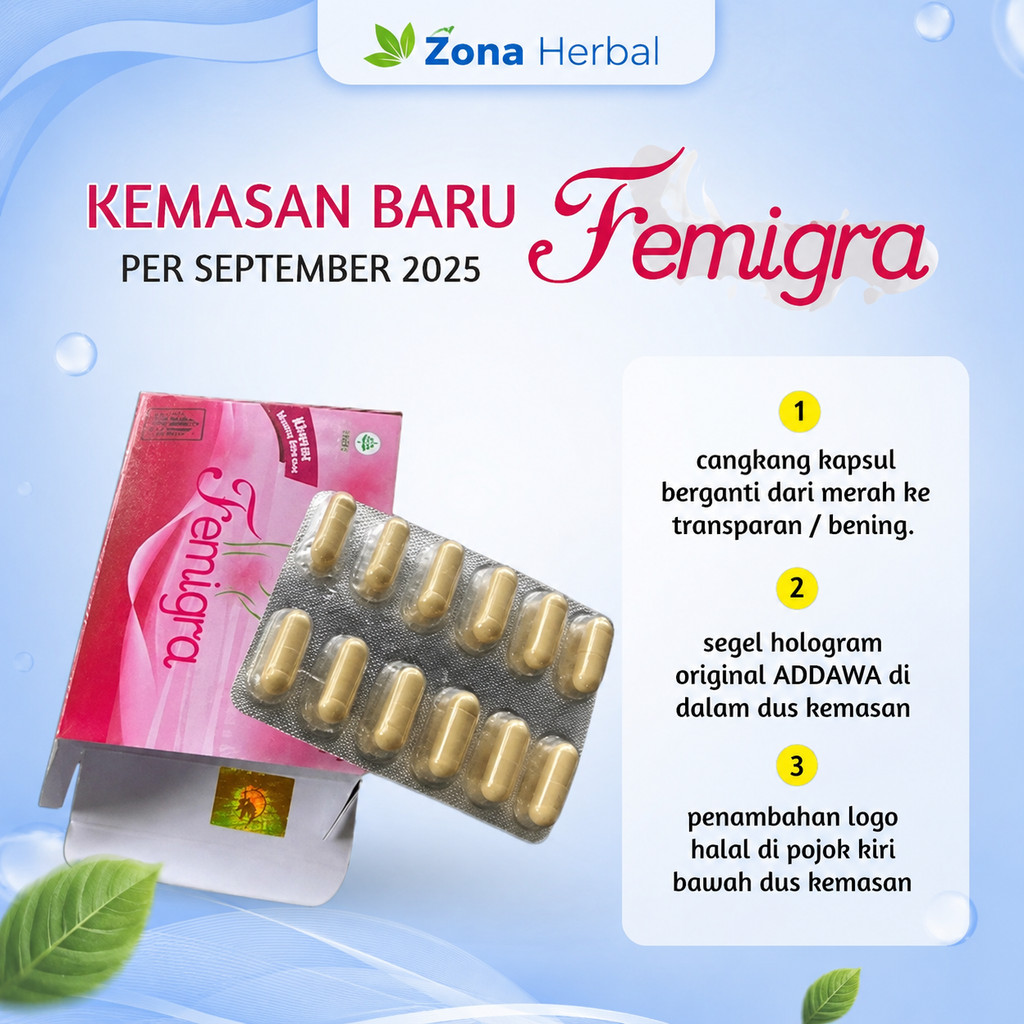 Kapsul herbal wanita femigra