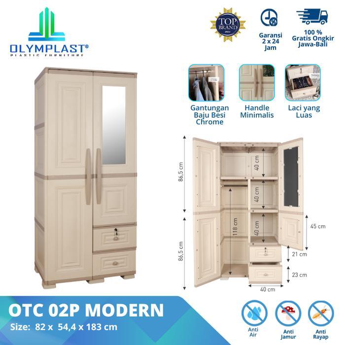 Olymplast Lemari Pakaian Plastik 2 Pintu - OTC 02P Modern
