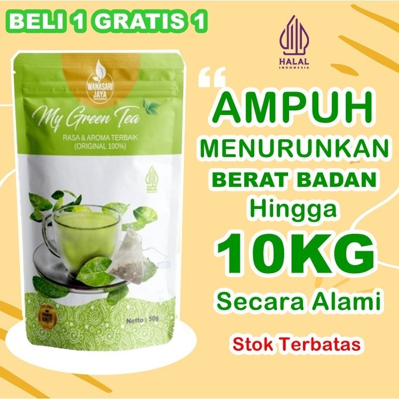 {MY GREEN TEA} Teh Hijau NO.1 Pelansing Herbal Peluntur Lemak Detox Sliming Tea Penurun Berat Badan 