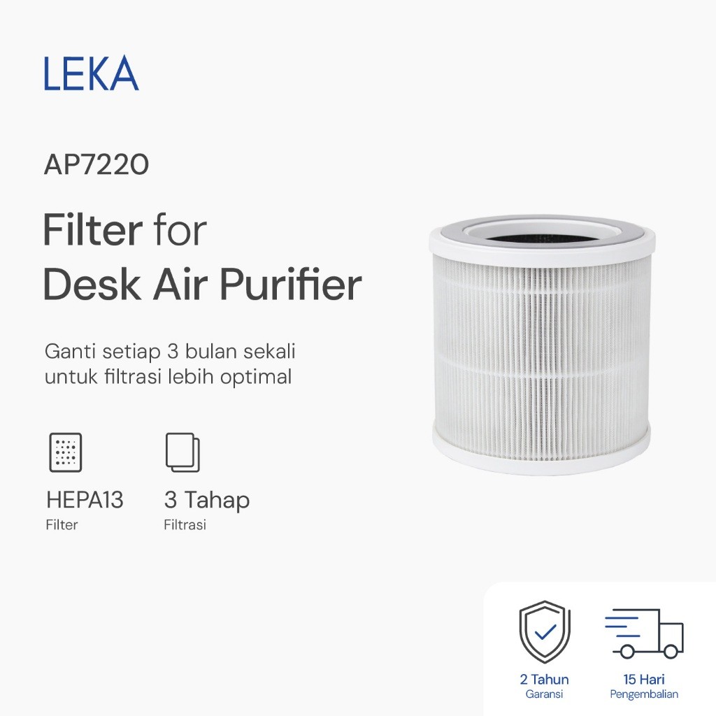 LEKA - AP7220 Desk Air Purifier Filter - Pembersih Udara True HEPA13