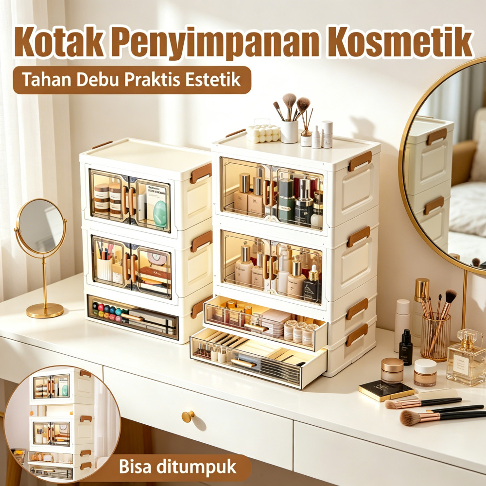 masker, penyimpanan, kotak, rias, rak, estetik