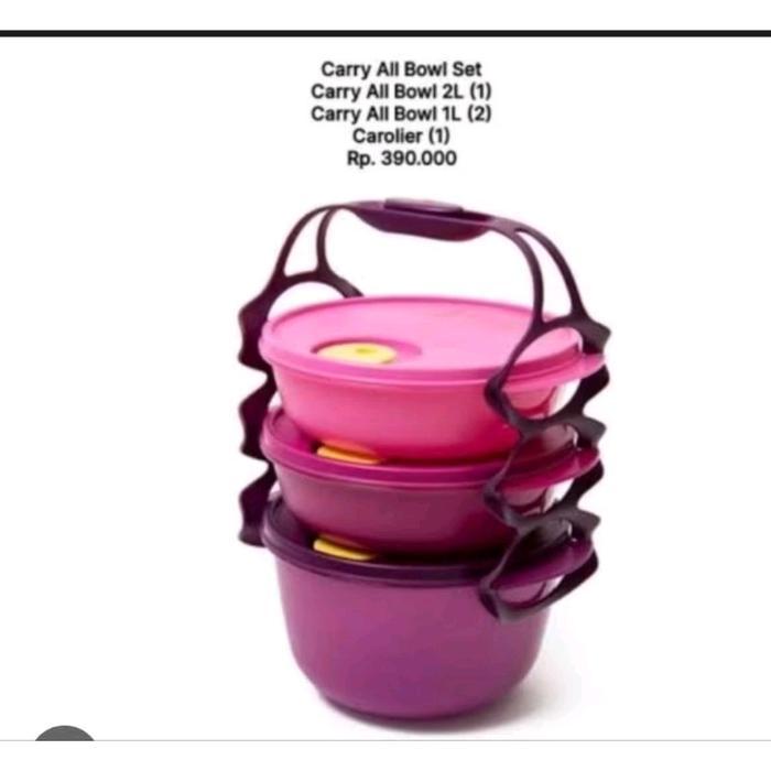FLASH Tupperware  Carry all bowl set rantang susun bulat buat bekal - gradasi unguSALE