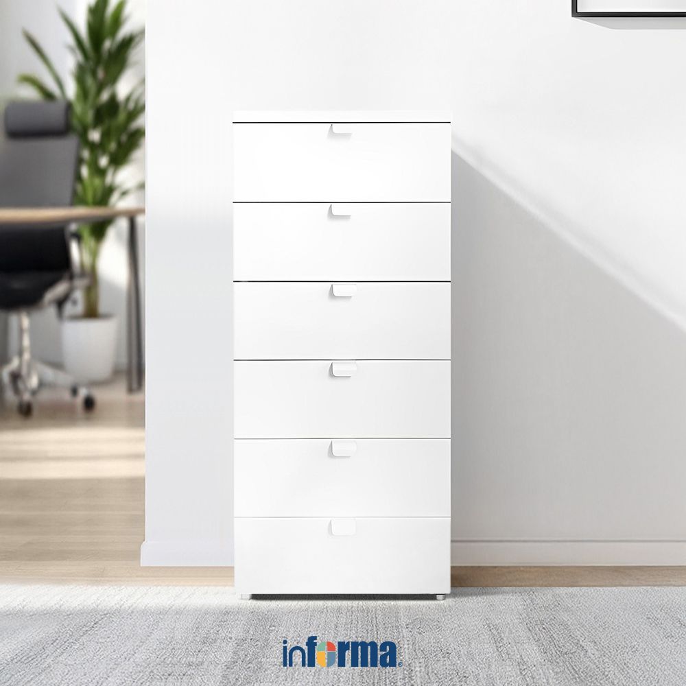Informa Norden Laci Kantor 6 Tingkat Metal - Putih Filing Cabinet Lemari Arsip Kabinet Berkas Penyim
