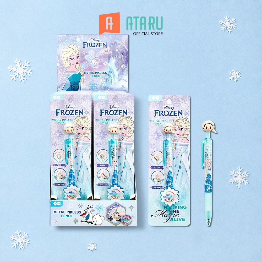 Ataru Disney Pulpen Everlasting Frozen - Biru Pulpen Tanpa Tinta Inkless Pen Pena Abadi Reusable Wri