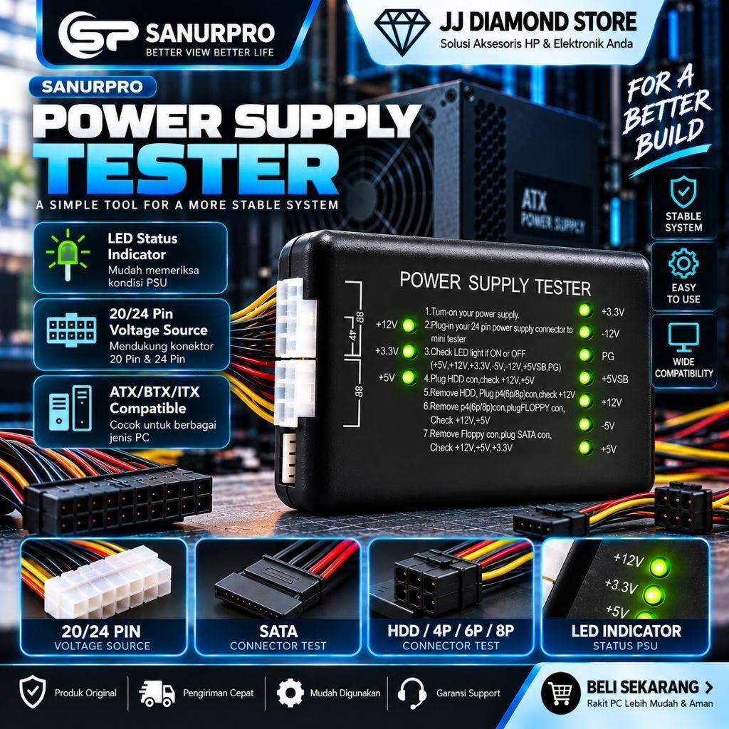 SANURPRO POWER SUPPLY TESTER  /ALAT CEK POWER SUPPLY