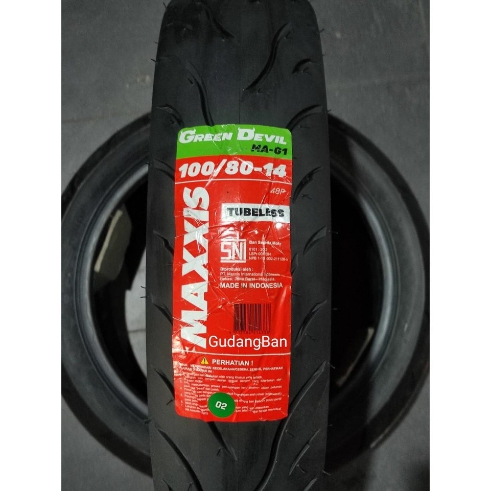 SEPASANG / SATUAN BAN MOTOR MATIC MAXXIS GREEN DEVIL SEPASANG RING 14 TUBELESS VARIO BEAT MIO