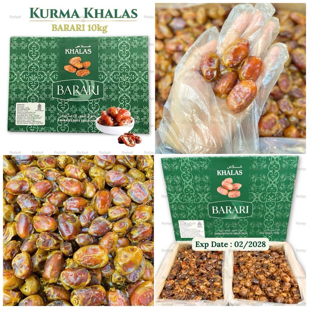 Kurma Khalas Barari 10kg Kurma 10kg Barari Khalas 10kg Souvenir Oleh Oleh Haji Umrah
