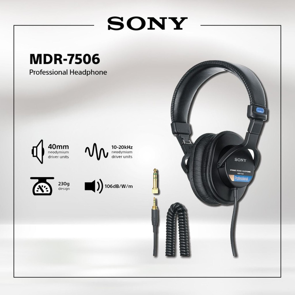 Headset SONY MDR-7506 MDR7506 MDR 7506 Headphone Profesional