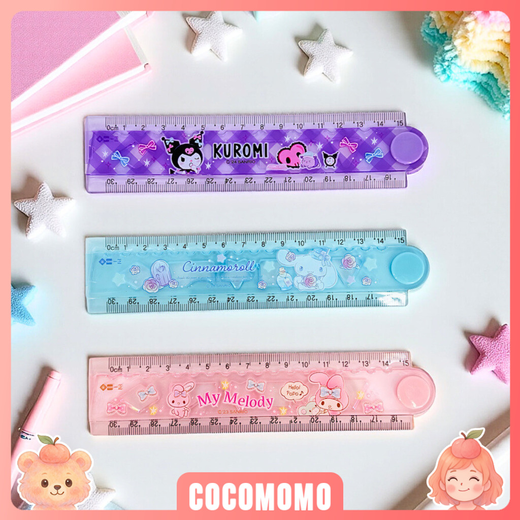 

COCOMOMO - ORI SANRIO PENGGARIS LIPAT 30 CM TRANSPARAN GEOMETRI|KUROMI MELODY CINNAMOROLL