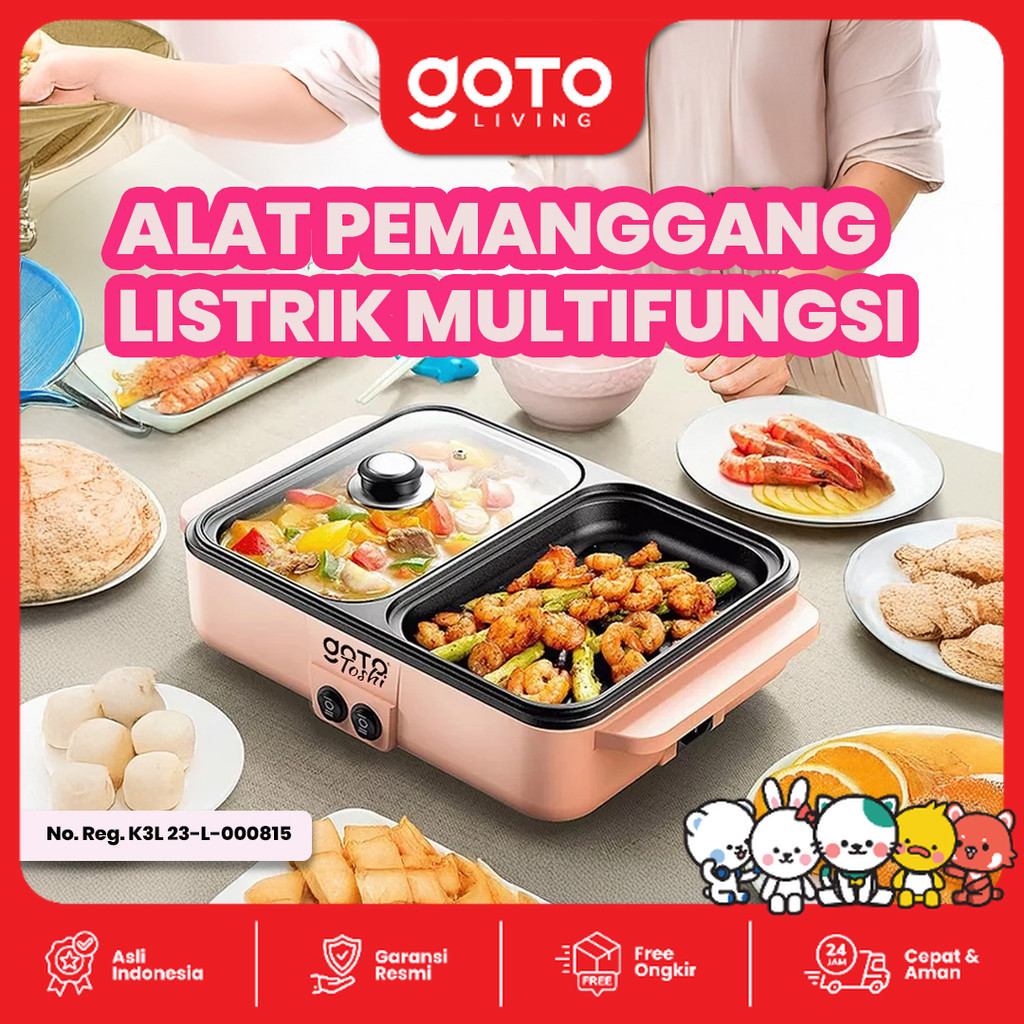 Goto Toshi Minipan Electric Hotpot Alat Panggangan Grill Pan BBQ 2in1