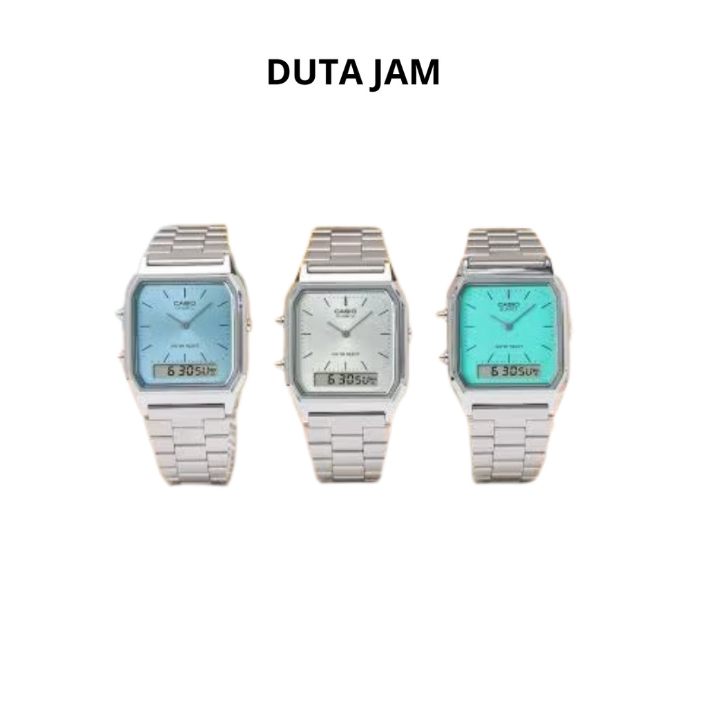 JAM TANGAN PRIA CASIO AQ230A ANALOG STAINLESS ORIGINAL