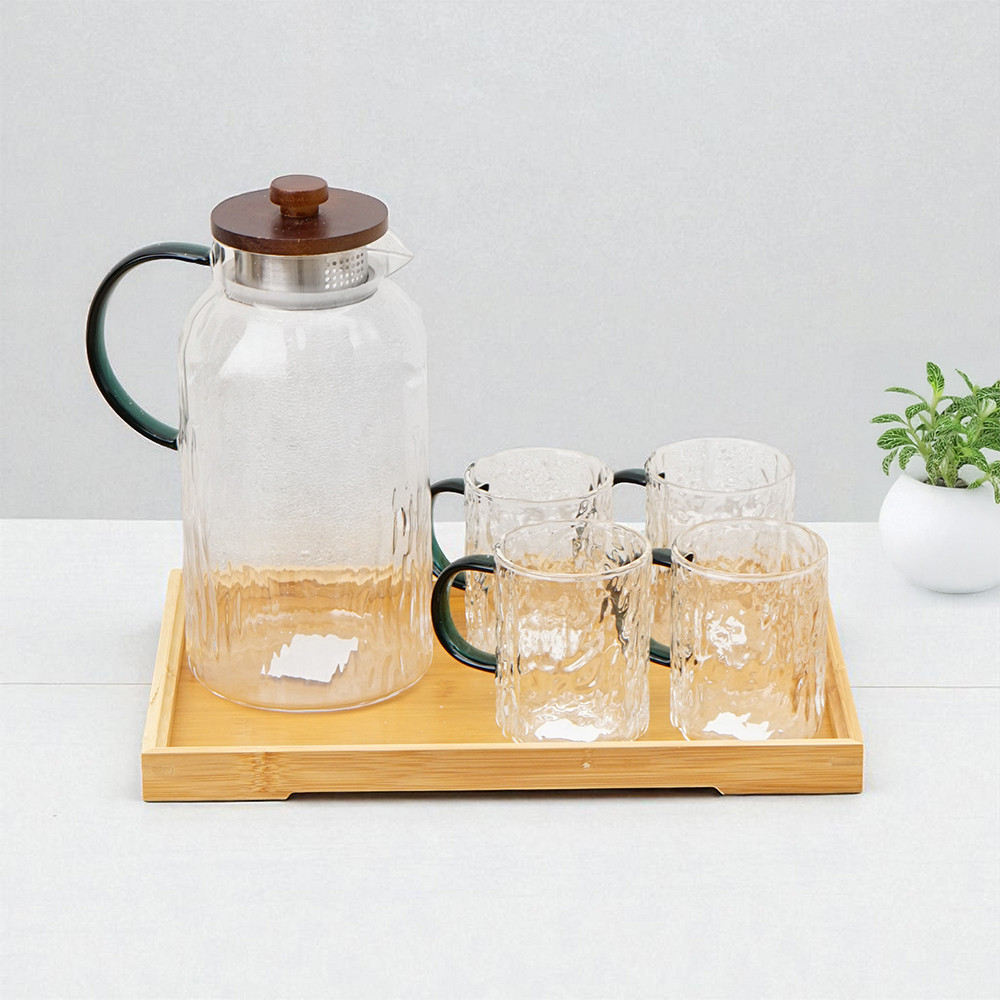 Informa Appetite 1.8 ltr Jeza Set 6 Pcs Teko Minum & Gelas Kaca Dengan Nampan Set Water Jug With Gla