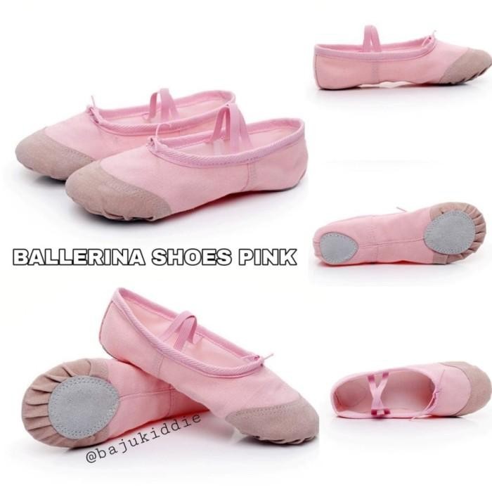 MILANBERRY BALLERINA SHOES sepatu balet kanvas tari tarian dansa anak - Pink, 34