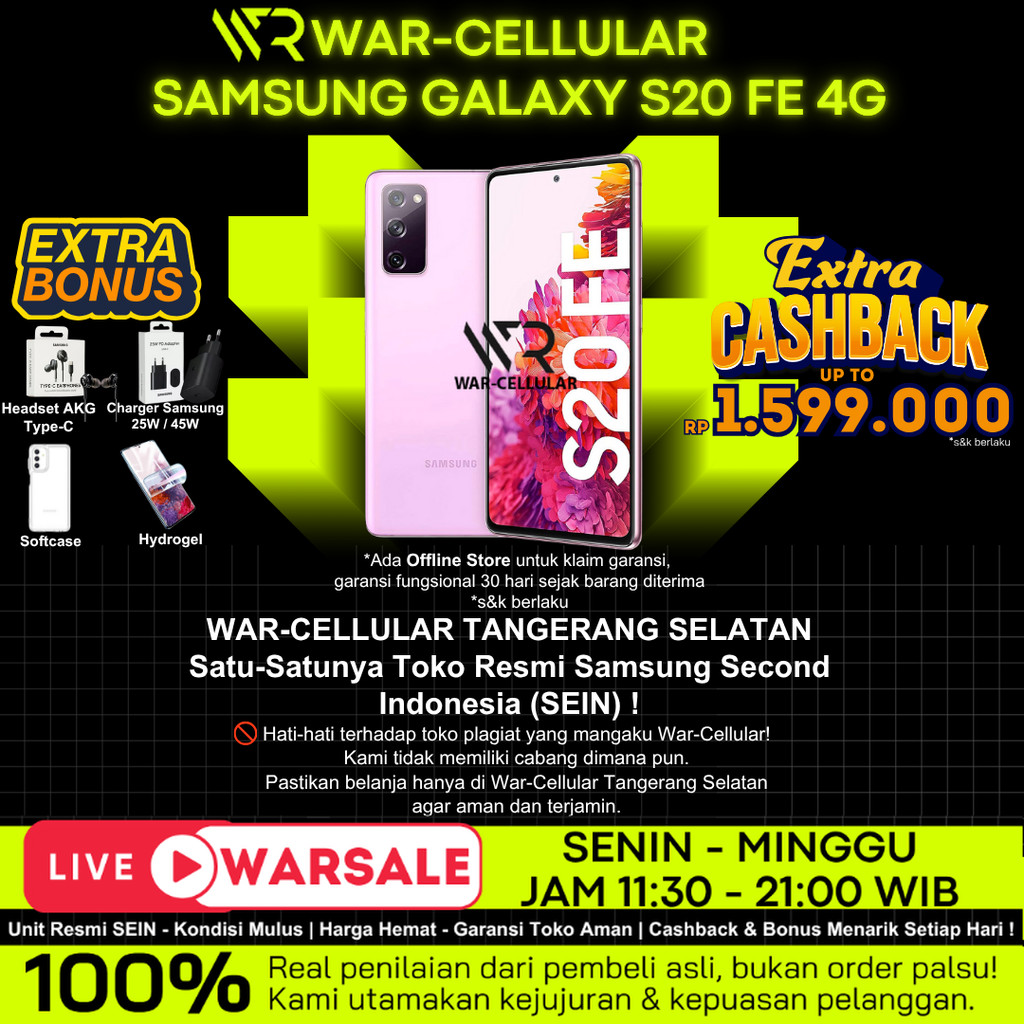 SAMSUNG GALAXY S20 FE 8/256GB & 8/128GB SECOND RESMI SEIN (Samsung Electronics Indonesia)